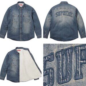 BRAND NEW authentic SUPREME Shearling Lined Denim Work SHIRT JACKET Size S